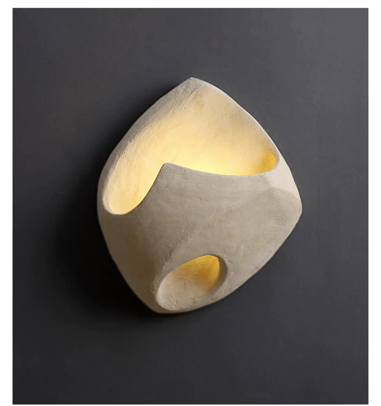 Plaster Wabi-sabi Wall Lamp with Warm Led Light - Minimalist Lamps