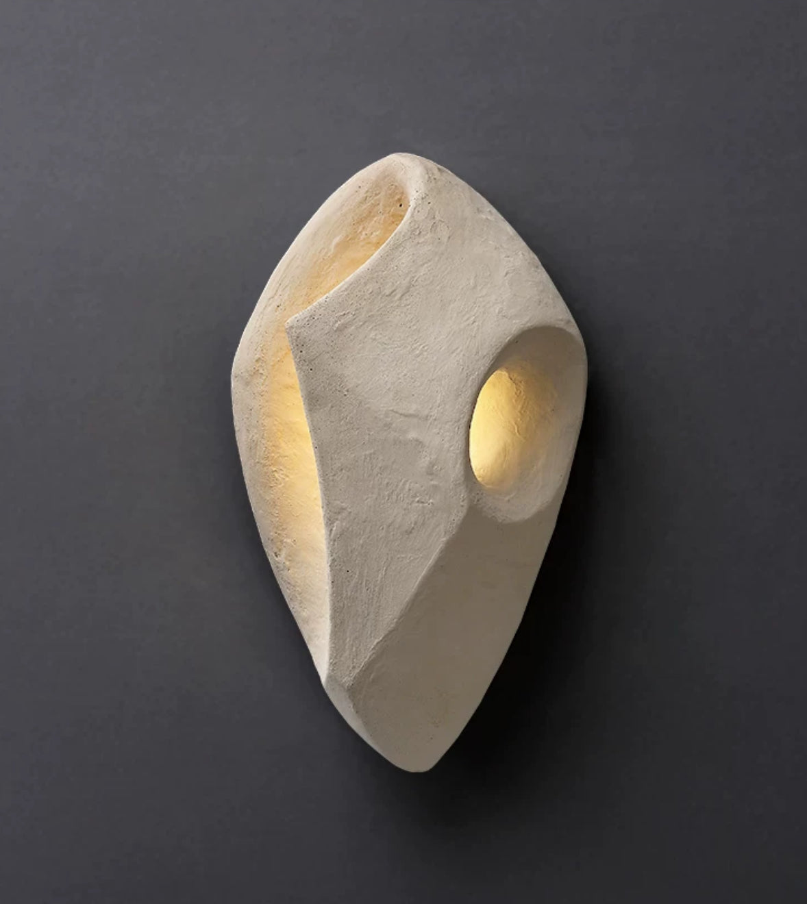 Plaster Wabi-sabi Wall Lamp with Warm Led Light - Minimalist Lamps