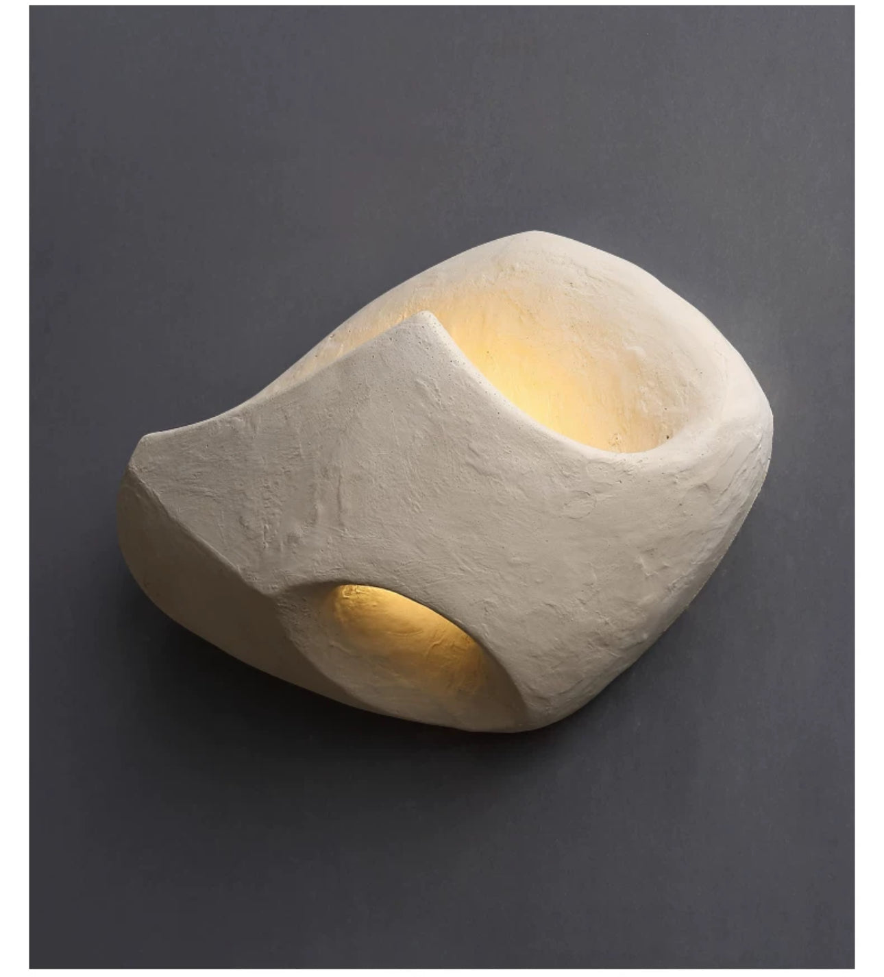 Plaster Wabi-sabi Wall Lamp with Warm Led Light - Minimalist Lamps