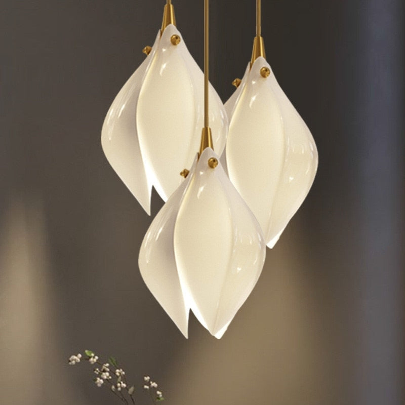 Porcelain Flower Led Pendant Lights 1-light For Living Room Restaurants Lounge Bar - Lamps