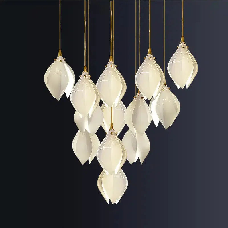 Porcelain Flower Led Pendant Lights 1-light for Living Room Restaurants Lounge Bar - Lamps