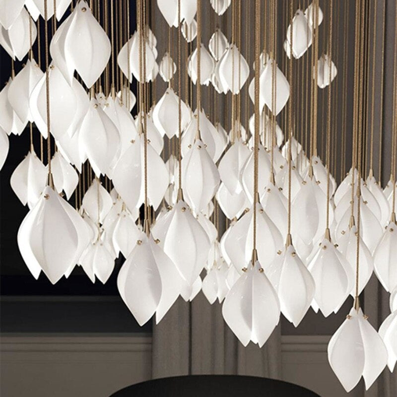 Porcelain Flower Led Pendant Lights 1-light For Living Room Restaurants Lounge Bar - Lamps