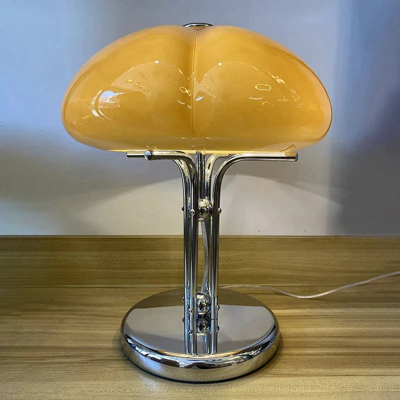 Quadrifoglio Table Lamp Orange Glass Lampshade For Living Room - Modern Lamps