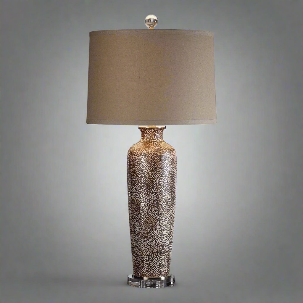 Vintage Ceramic Lamp | Reptile Skin | for Living Room - Table Lamps