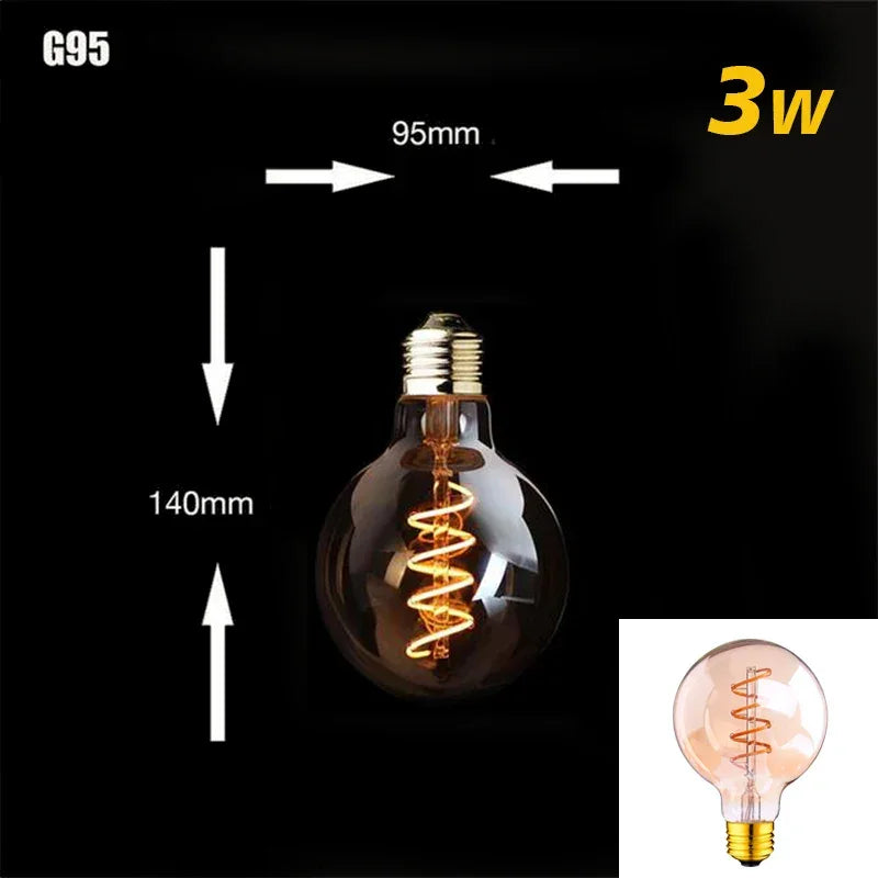 Retro Vintage Led Filament Bulb | Warm White Dimmable Decorative Light For Living Room Bedroom Or Industrial Spaces