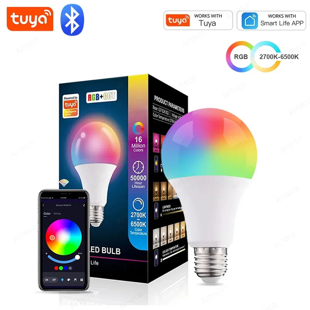 Rgb + Cw Smart Led Bulb – 15w Bluetooth-controlled Dimmable Lighting - Bulbs