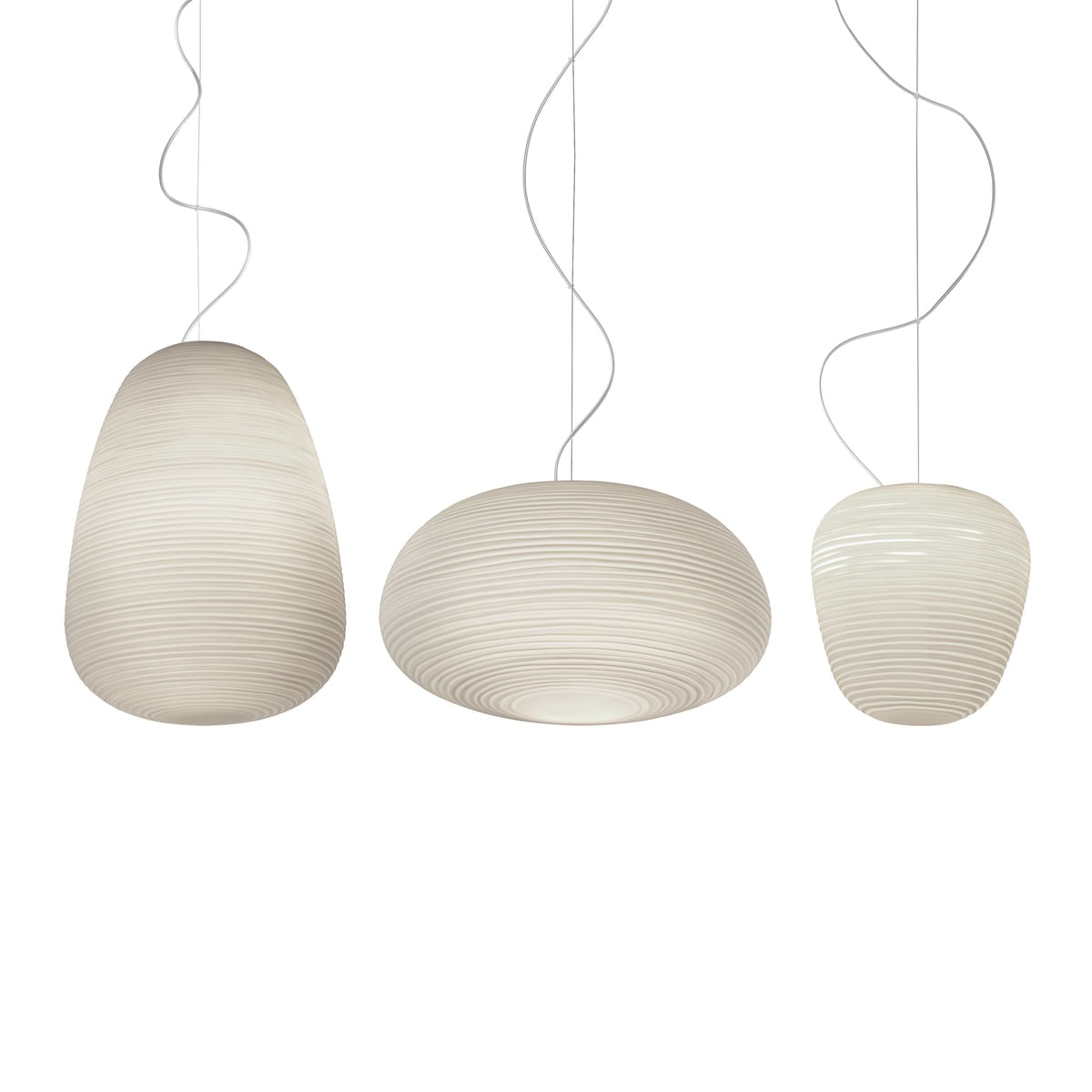 Rituals White Glass Pendant Lamp for Japandi Decor | Minimalist Hanging Light - Lamps