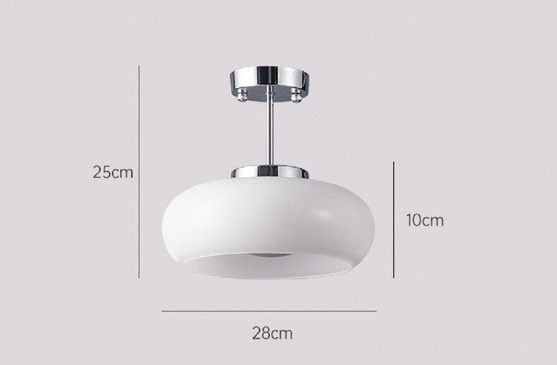 Semi Flush Mount Lighting | Mid-century Modern Ceiling Lamps | Round Glossy Glass Orange - Semi-flush Mounts