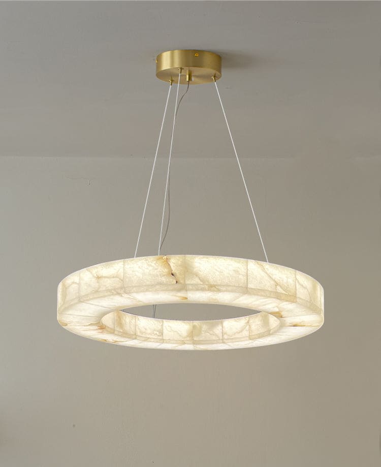 Rivage Round Alabaster Chandelier for Dining Room Living Room | Modern Decor | Casalola Lights - Chandeliers