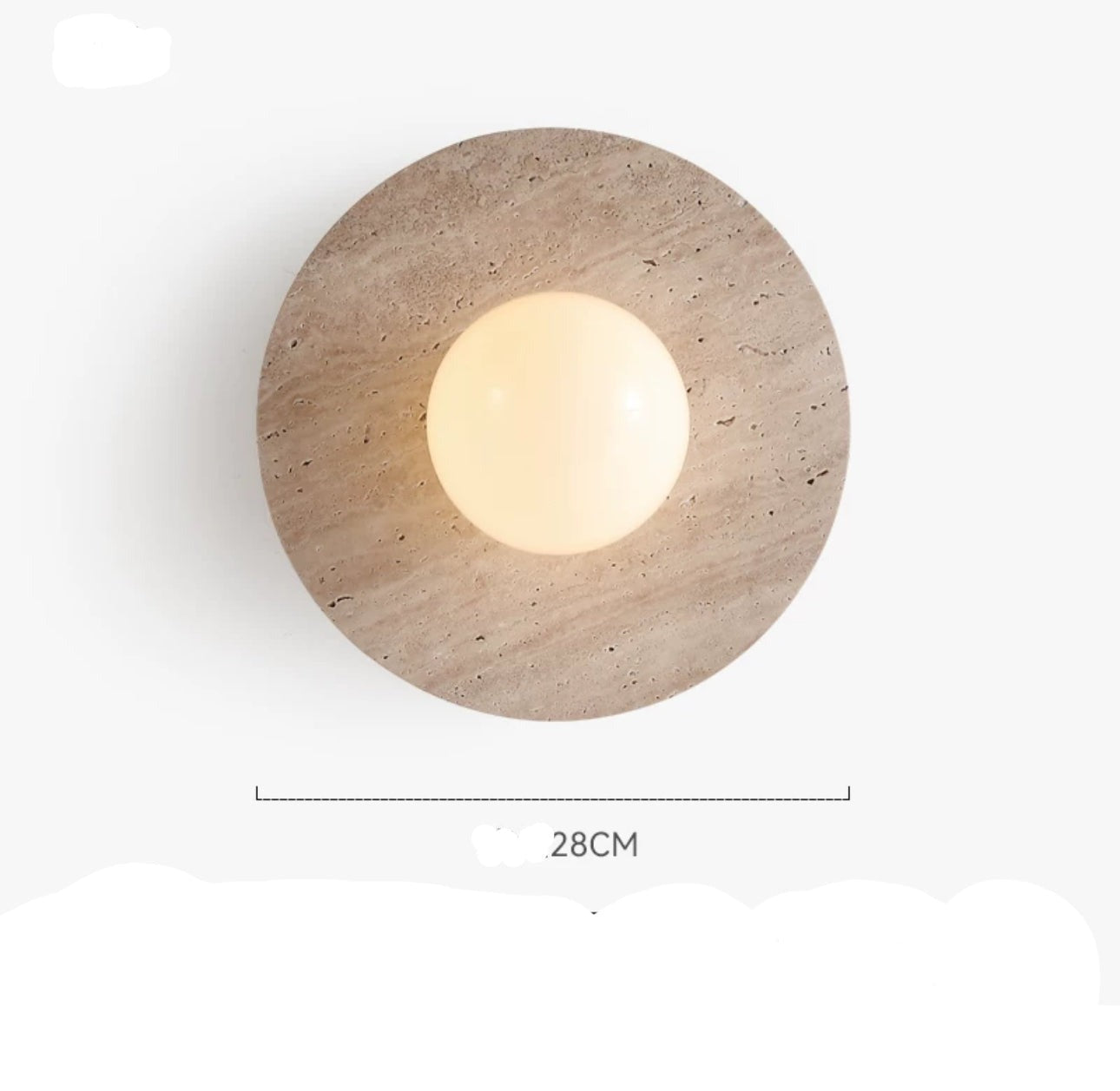 Round Marble 28cm Diameter Three Color Changeable Led Lighting Intelligent Control - Minimalist Wall Lamps