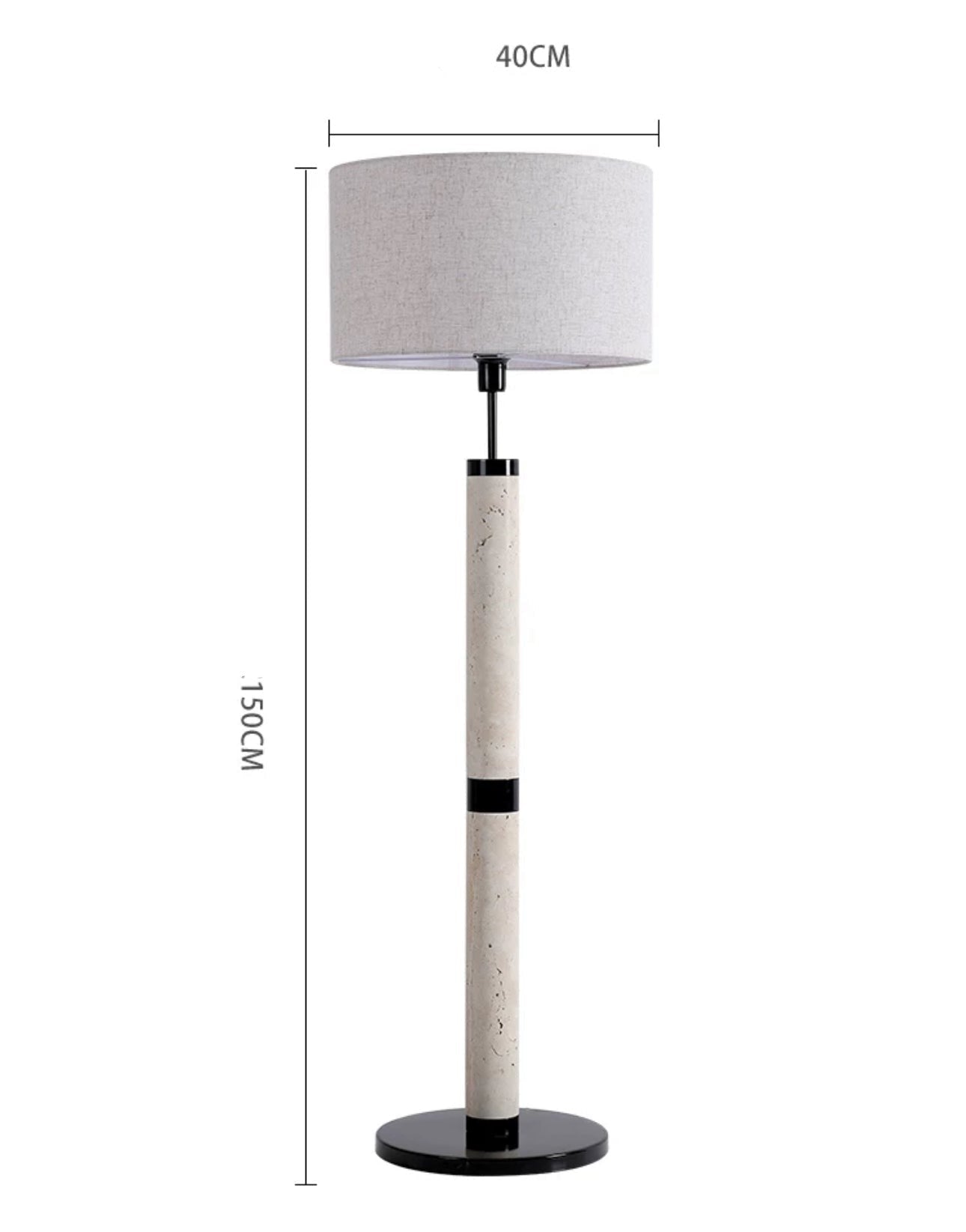 Travertino Sculpted Wall Lamp - 150x40 Cm Travertine Stone Led Contemporary Design - Minimalist Floor Lamps