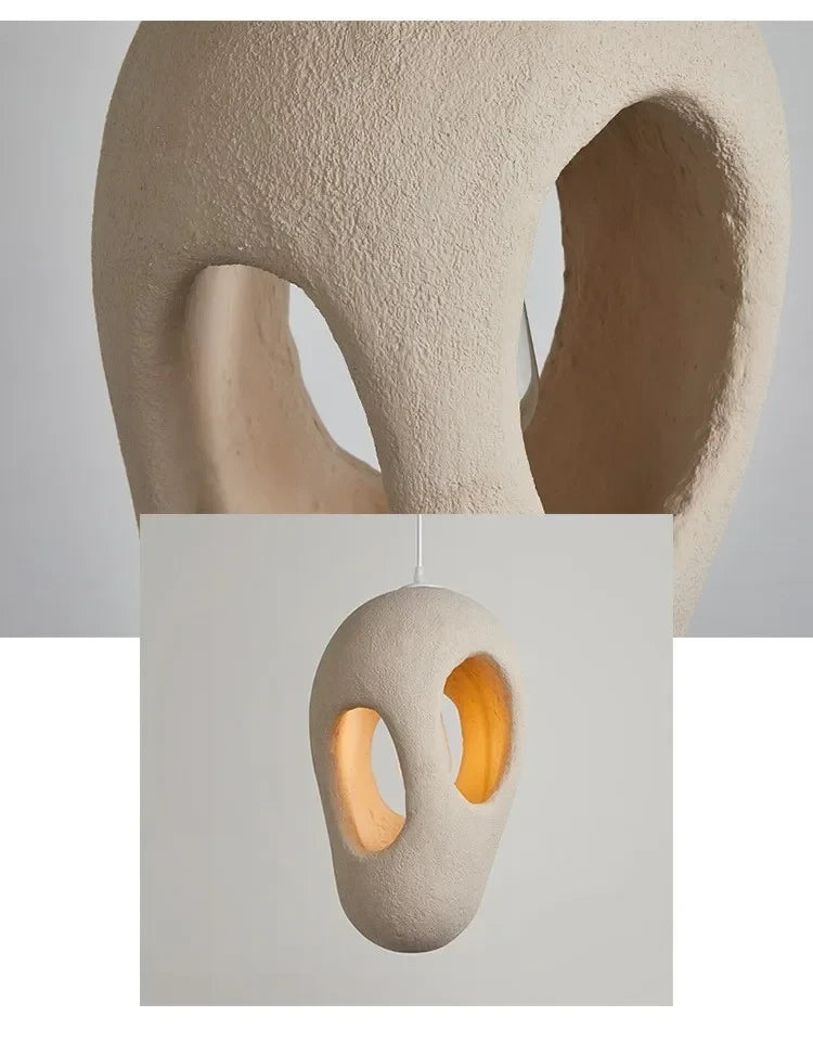 Sculptural Japandi Pendant Lamp Resin Light Fixtures For Dining Room Kitchen Living - Lamps