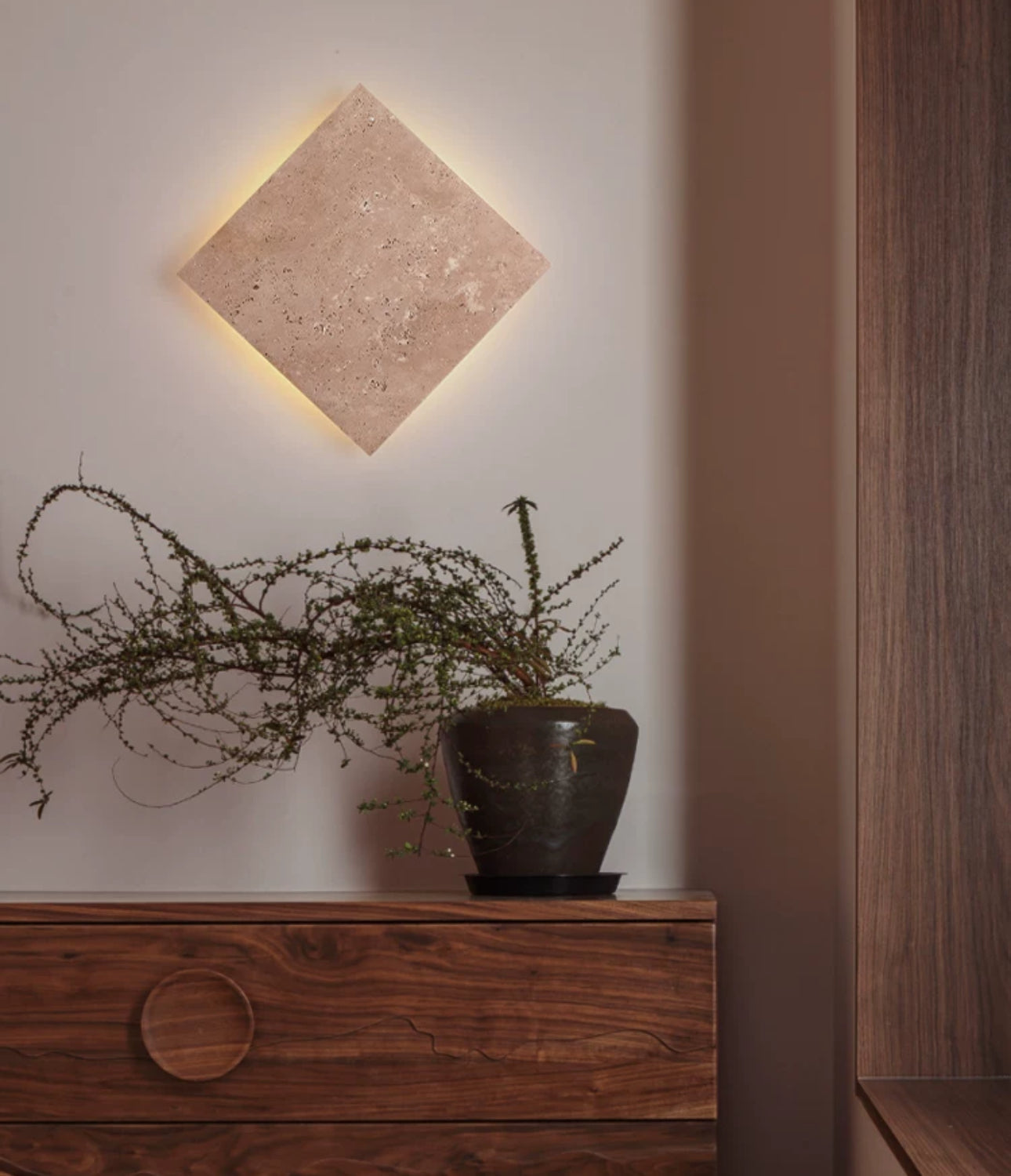 Minimalist Marble And Stone 25x25cm Warm Led Lighting Intelligent Control - Wall Lamps
