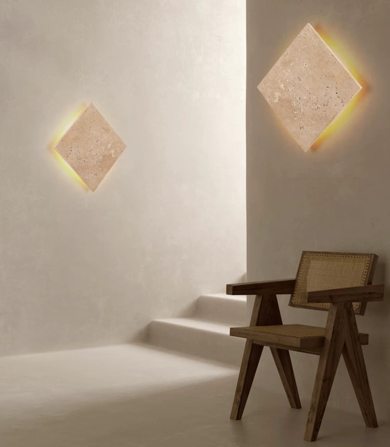 Minimalist Marble and Stone 25x25cm Warm Led Lighting Intelligent Control - Wall Lamps