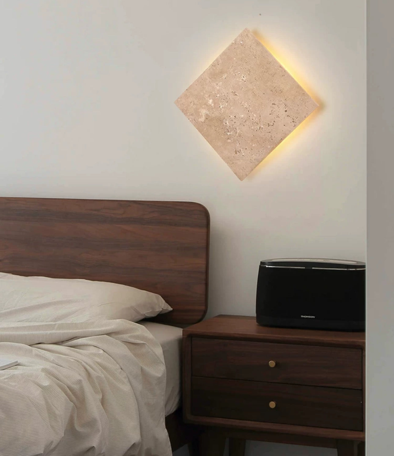 Minimalist Marble and Stone 25x25cm Warm Led Lighting Intelligent Control - Wall Lamps