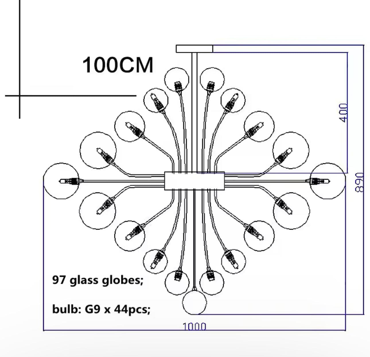 Modern Ball Glass Bubble Chandelier for Dining Room – Smoked Grey Finish | Casalola Lights - Chandeliers