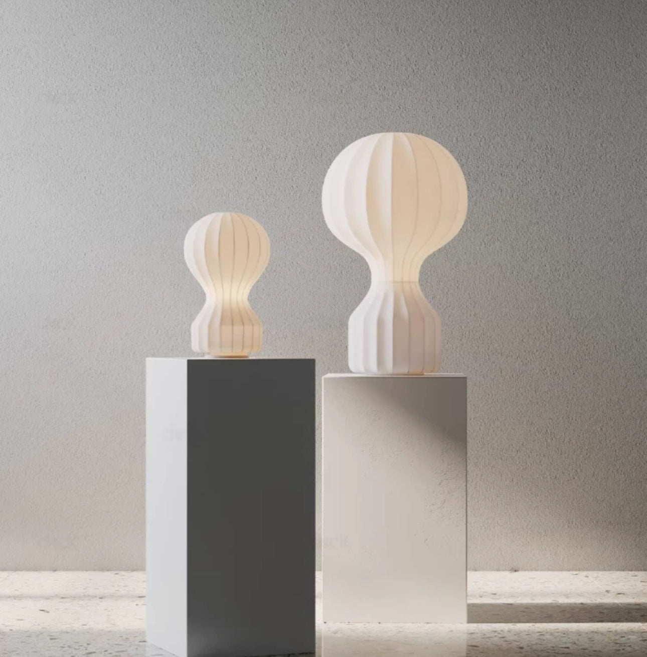 Japandi Table Lamp - Resin And Silk Available In Three Sizes Wabi-sabi Style - Minimalist Lamps