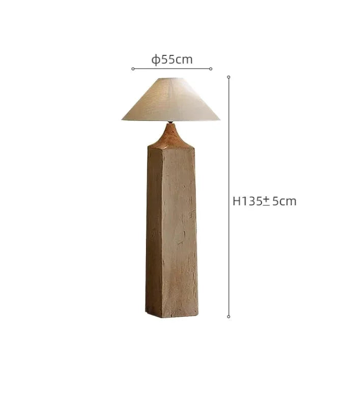 Solid Wood Columnar Floor Lamp For Living Room Bedroom Minimalist Design Japandi - Floor Lamps