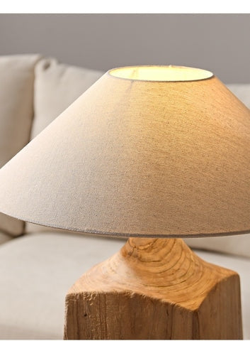 Table lamp Kudu Wood 40cm | Wide liana wood lamp with natural lampshade | Lighting for top living room, bedroom or office