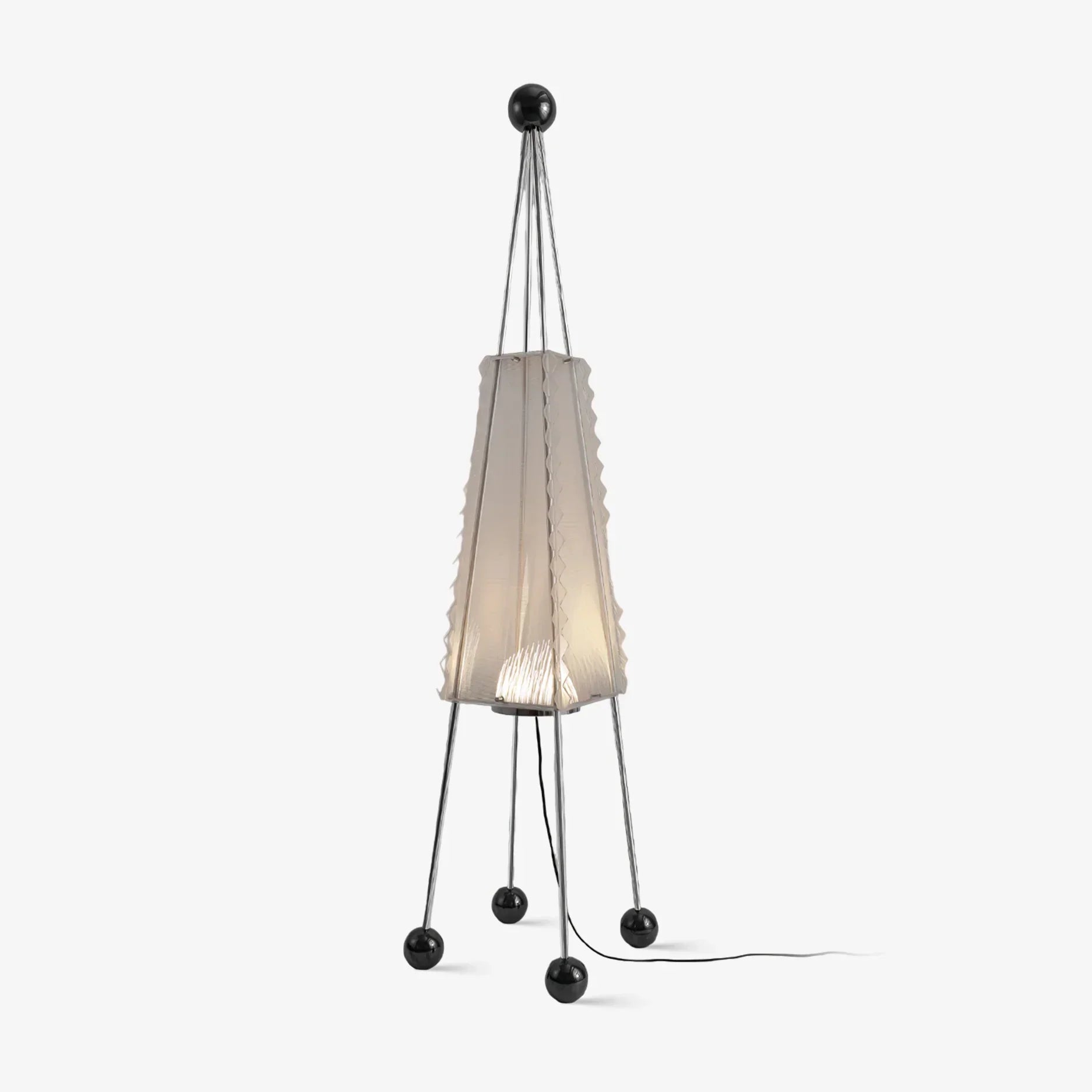 Led Tent Floor Lamp - Stainless Steel Tri-color Light 175cm Tall - Modern Lamps