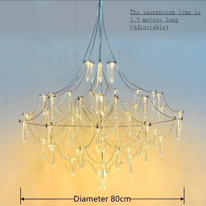 Starry Nights Crystal Chandelier Luxury Ceiling Lamp For Dining Room Kitchen Living - Chandeliers