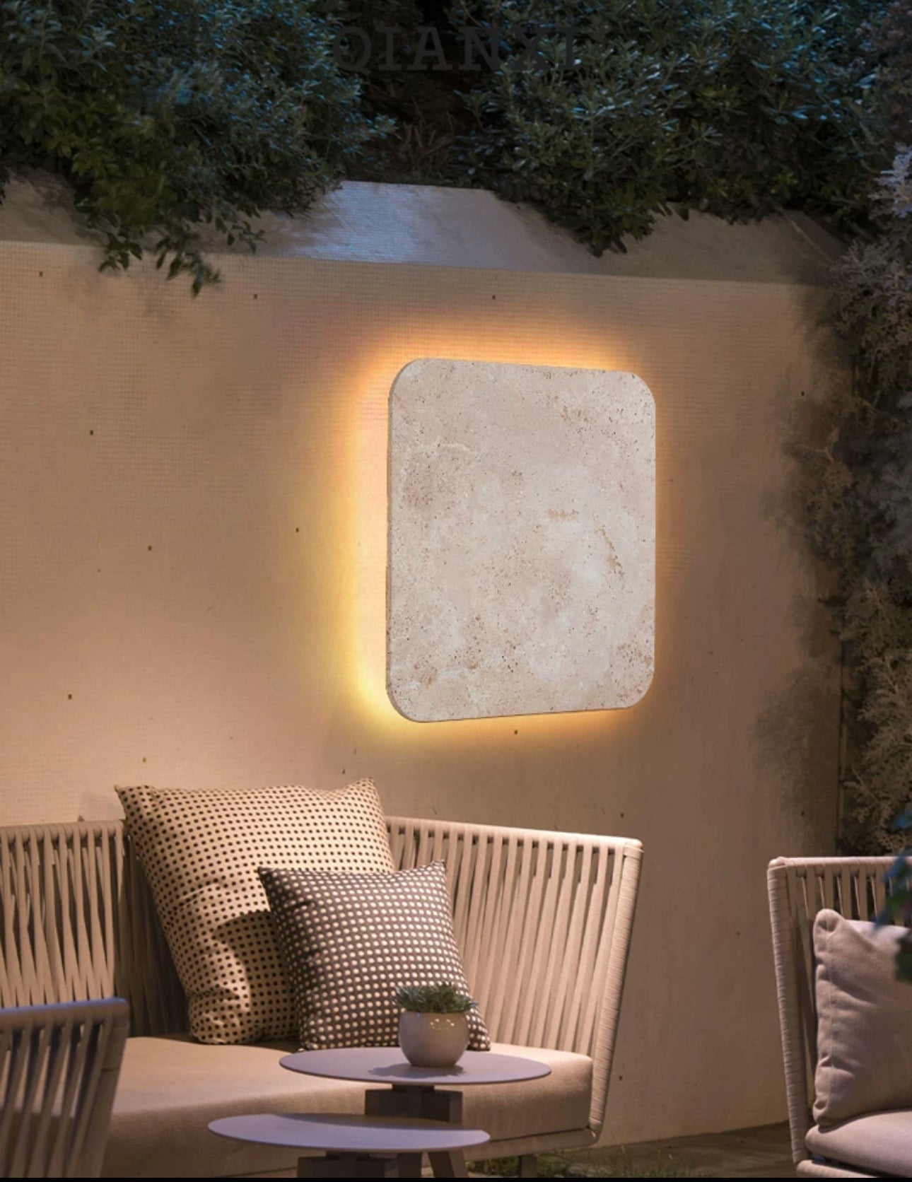 Luxurious Marble And Stone 60cm Warm Led Lighting Intelligent Control Waterproof - Minimalist Wall Lamps