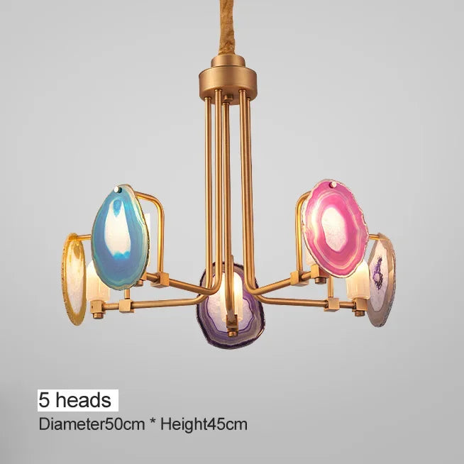 Semi-flush Mount Ceiling Lamp - The Two Tier Agate Chandelier For Living Rooms And Kitchens - Mounts