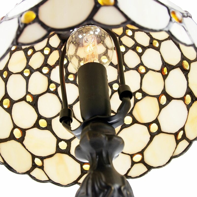 Vintage Style Tiffany Table Lamp With Stained Glass Shade - Lamps