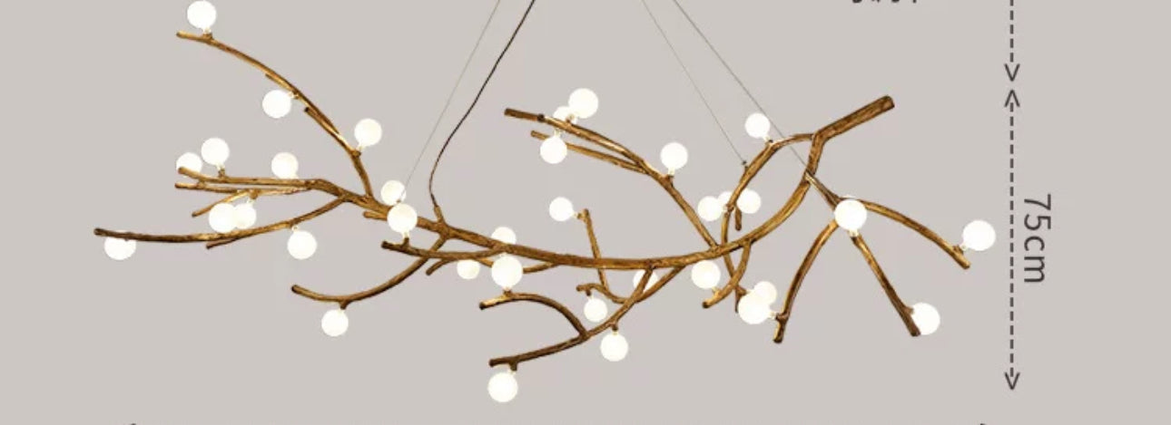 Tree Branch Ceiling Light Fixtures | Chandelier for Rustic Biophilic Design - Chandeliers