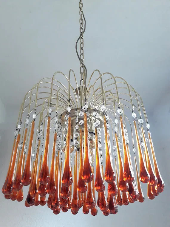 Murano Chandelier | Dining Room Light Fixtures | Italian Water Drop for Living Hotel - Chandeliers