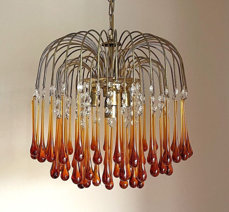 Murano Chandelier | Dining Room Light Fixtures | Italian Water Drop for Living Hotel - Chandeliers