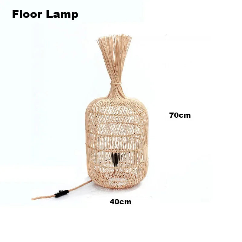 Vintage Handcrafted Bamboo Lamp Collection Floor Lamps Pendant Natural Material - Lamps
