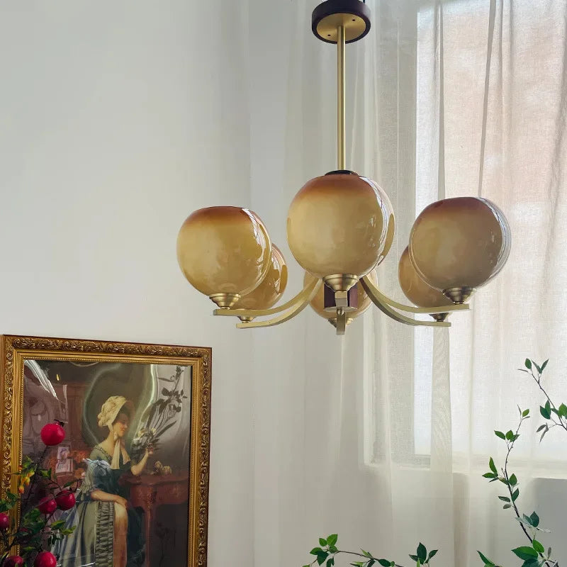 Vintage Orbital Chandelier For Living Room Dining - Semi-flush Mounts