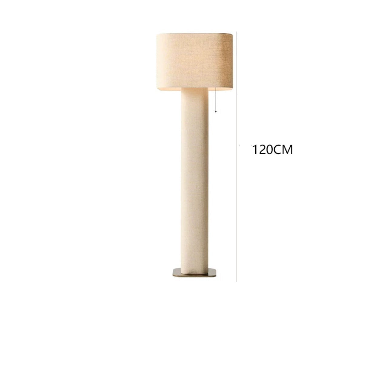 Wabi-sabicontemporary Fabric Floor Lamp with Cylindrical Base ?? Minimalist Linen Shade Standing Light - Floor Lamps