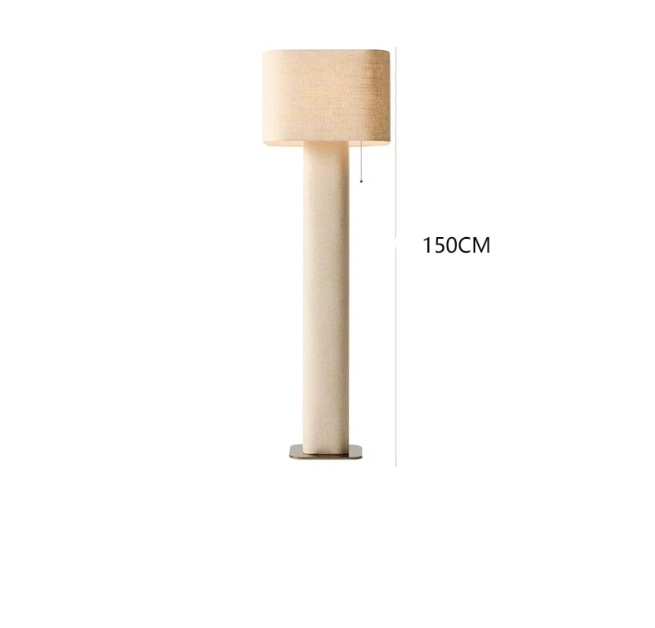 Wabi-sabicontemporary Fabric Floor Lamp with Cylindrical Base – Minimalist Linen Shade Standing Light - Floor Lamps