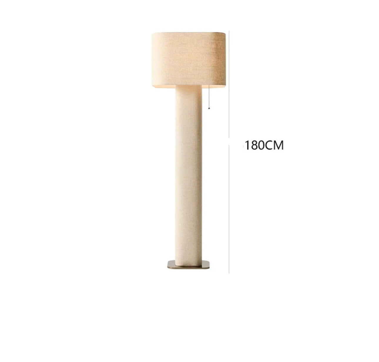 Wabi-sabicontemporary Fabric Floor Lamp with Cylindrical Base ?? Minimalist Linen Shade Standing Light - Floor Lamps