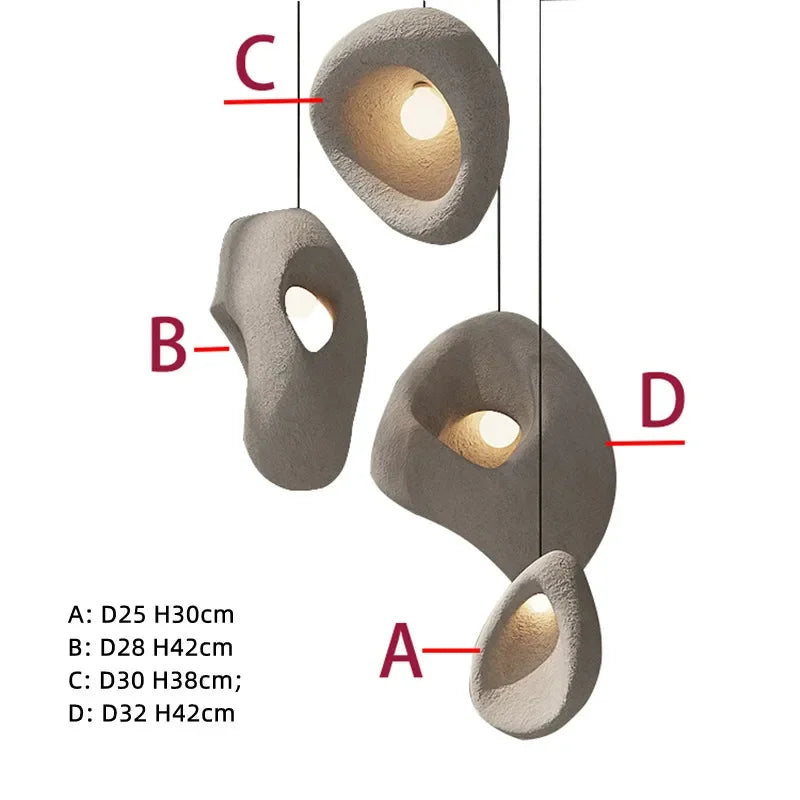 Wabi--sabi Irregular Led Suspend Lamp Fixtures For Stairs Living Room Dining - Pendant Lamps