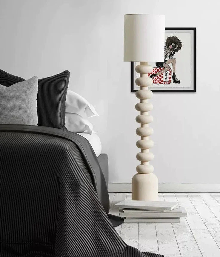 White Wabi-sabi Resin Floor Lamp For Living Room Bedroom Japandi Lamps - Minimalist Floor Lamps