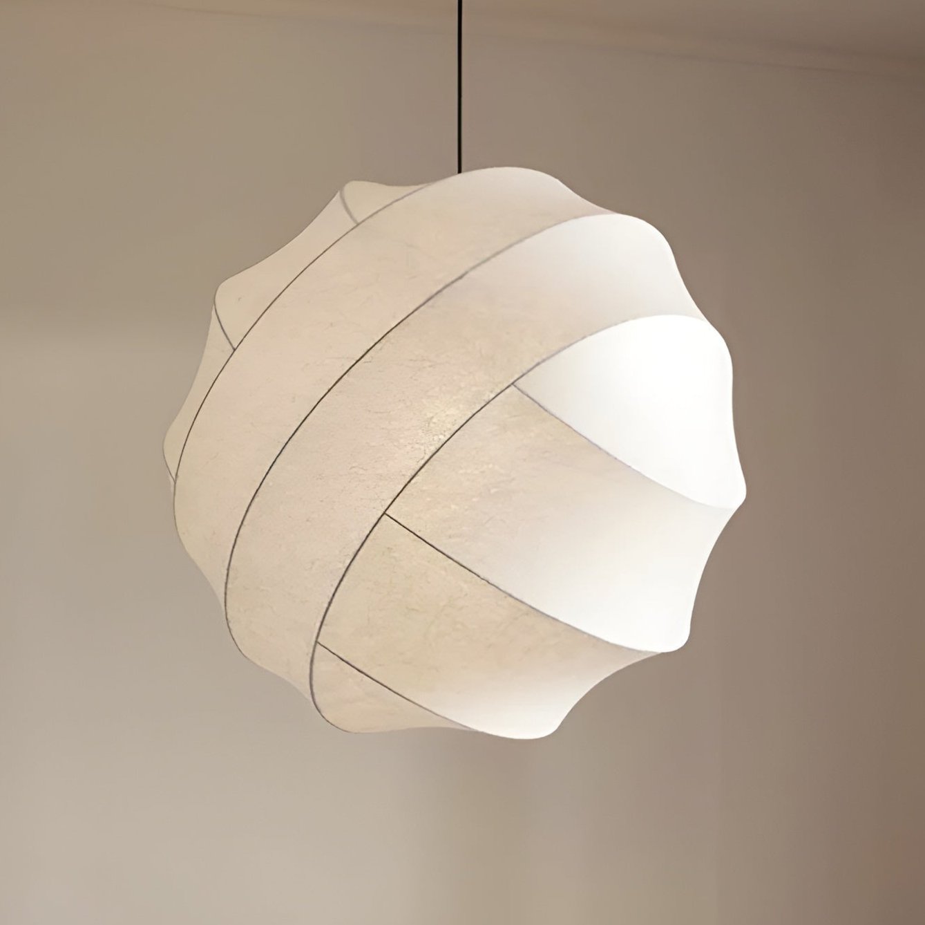 White Pendant Lamps | Silk Wabi-sabi Chandeliers | Japandi for Living Room Bedroom Restaurants - Lamps