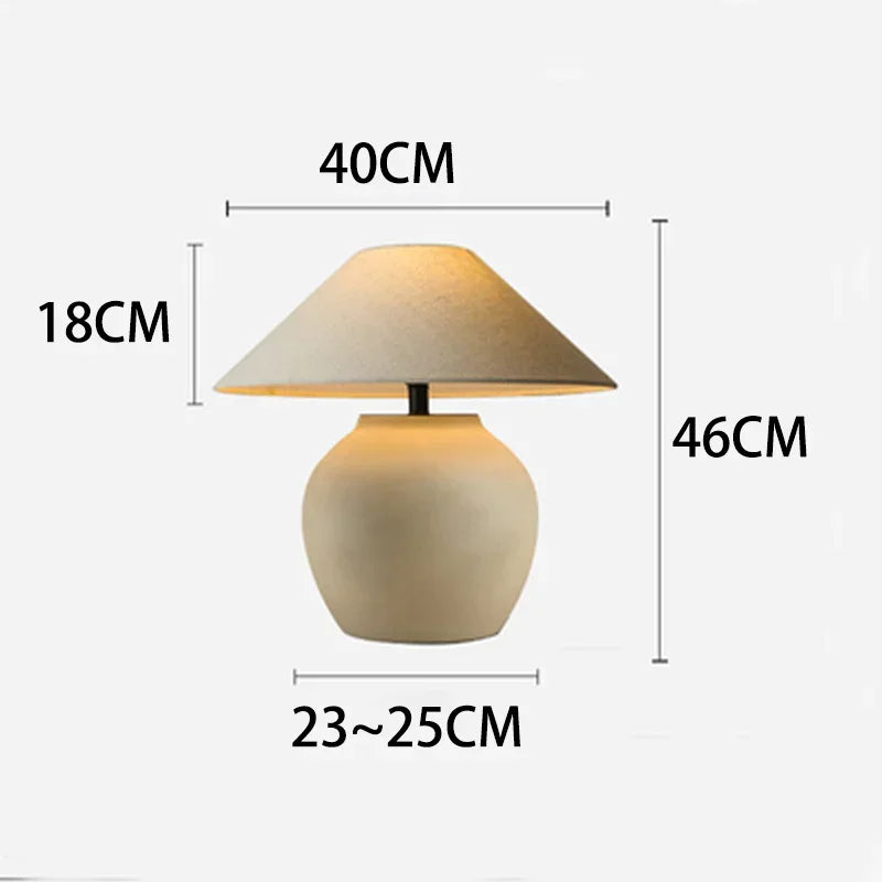 Wabi-sabi Table Lamps Hislin Series | Black And White Available | Ceramic Lamp Minimalist Tones - Lamps