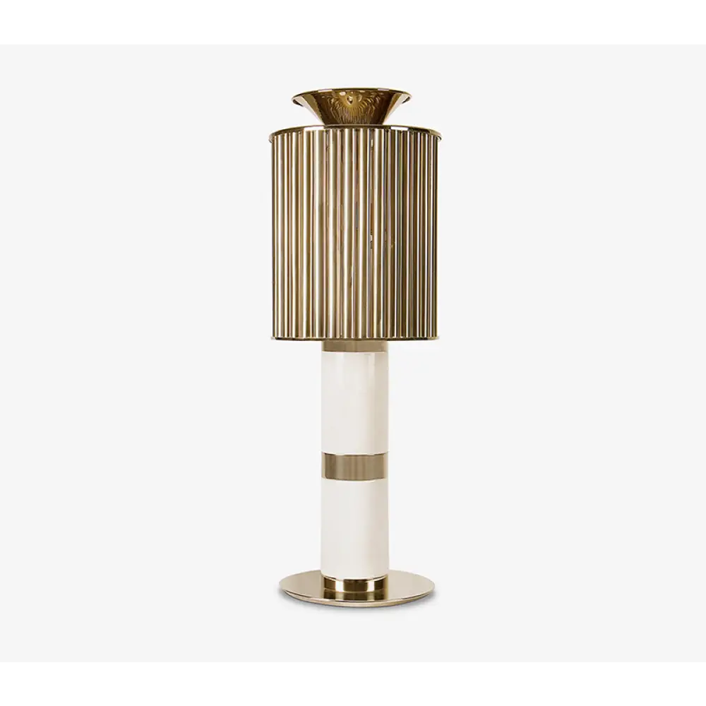 Black Marble & Brass Table Lamp | Art Deco Statement Lighting - Lamps