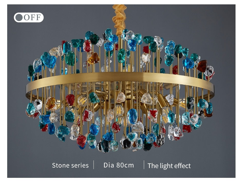 Luxury Chandelier | Colorful Crystal For Living Room Dining Hotel - Chandeliers