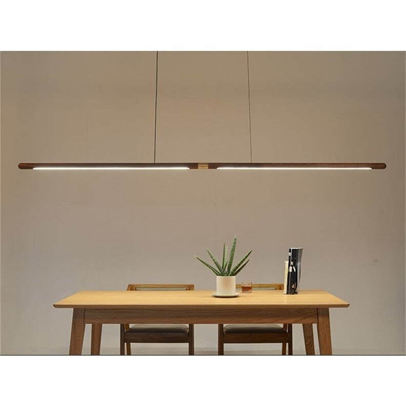 Wood Kitchen Linear Pendant Lighting Contemporary Decor - Semi-flush Mounts