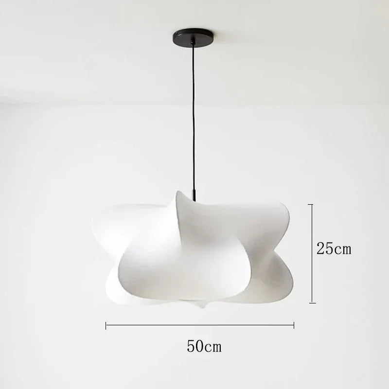 Minimalist Silk Pendant Lamp Japandi Lighting For Living Room Bedroom - Lamps