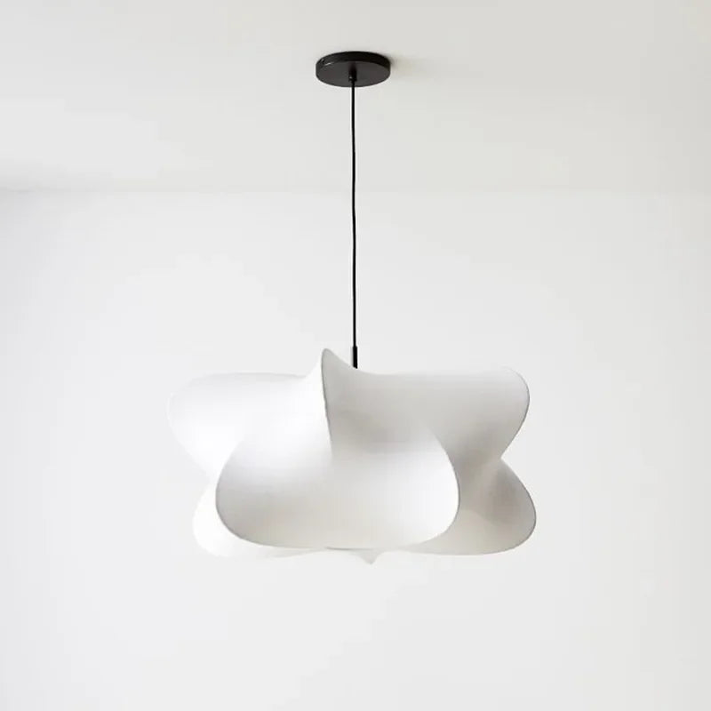 Minimalist Silk Pendant Lamp Japandi Lighting For Living Room Bedroom - Lamps